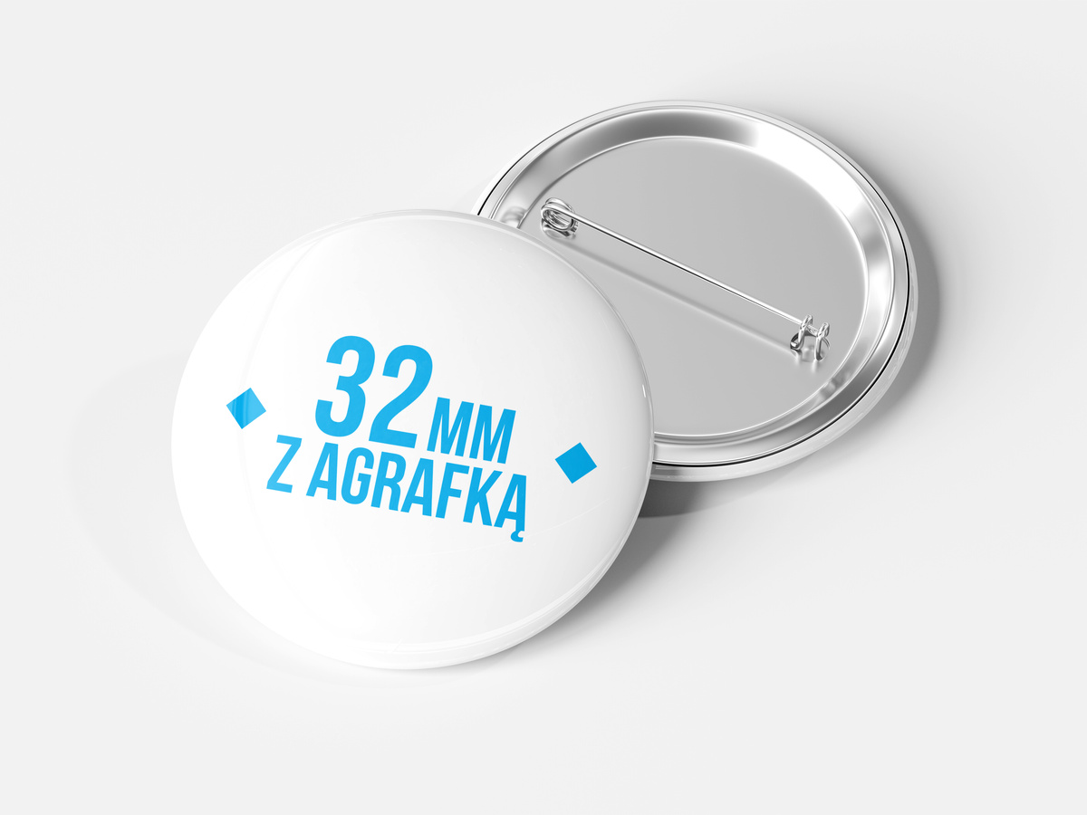 Przypinka okrągła 32mm - zapięcie na agrafkę